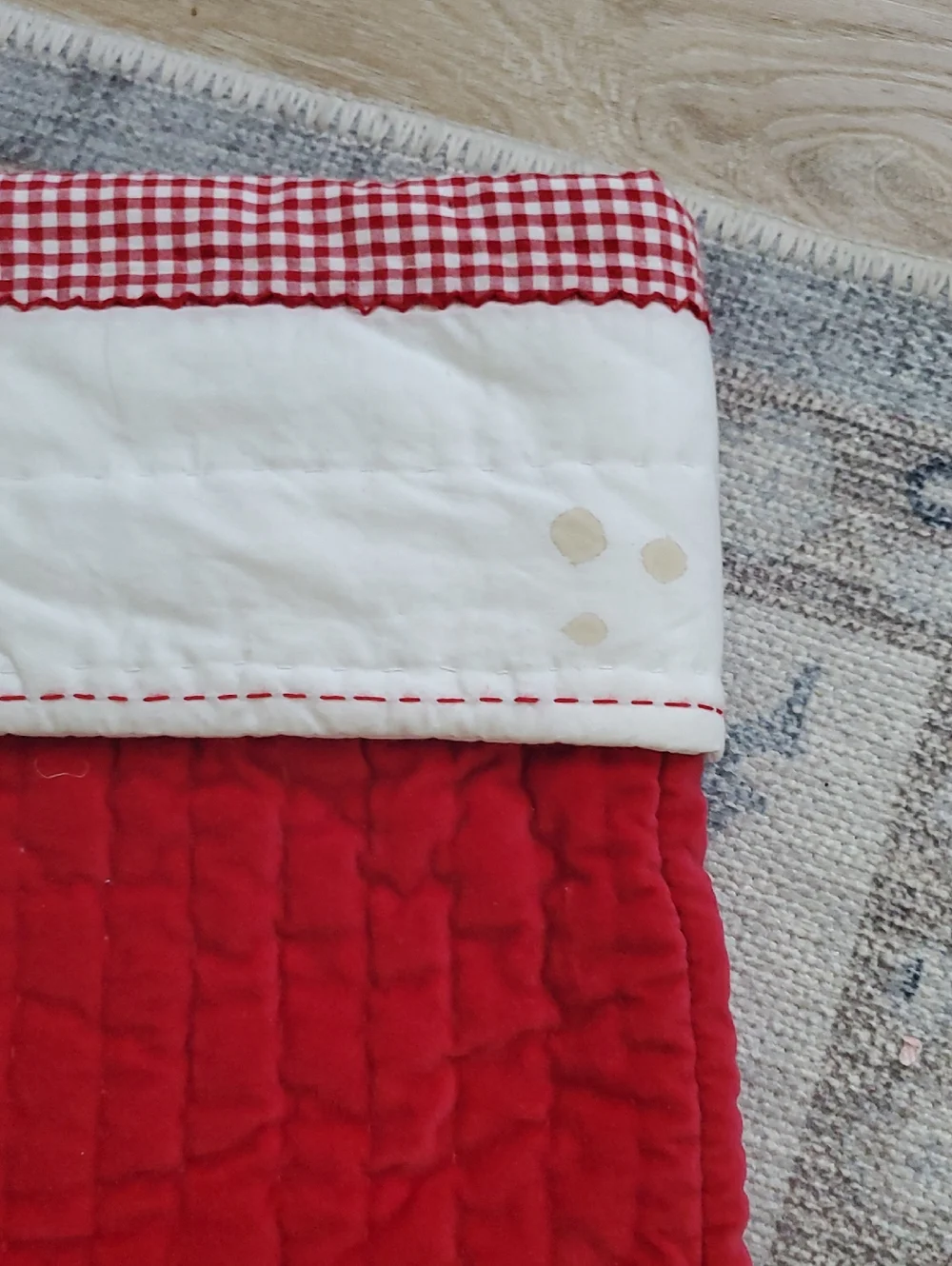 Pottery Barn Kids Set Of 2 Red Velvet Quilted Stockings 100% Cotton 20